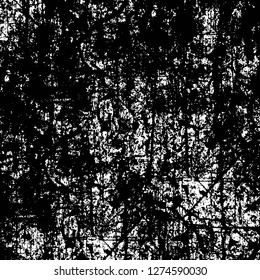 Vector grunge overlay texture. Black and white background. Abstract monochrome image includes a faded effect in dark tones