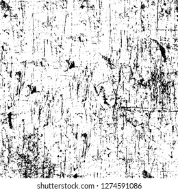 Vector grunge overlay texture. Black and white background. Abstract monochrome image includes a faded effect in dark tones