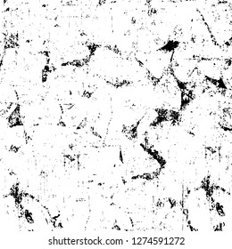 Vector grunge overlay texture. Black and white background. Abstract monochrome image includes a faded effect in dark tones