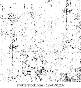 Vector grunge overlay texture. Black and white background. Abstract monochrome image includes a faded effect in dark tones