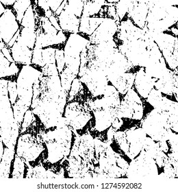 Vector grunge overlay texture. Black and white background. Abstract monochrome image includes a faded effect in dark tones