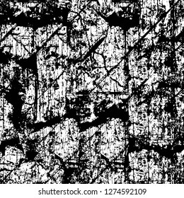 Vector grunge overlay texture. Black and white background. Abstract monochrome image includes a faded effect in dark tones