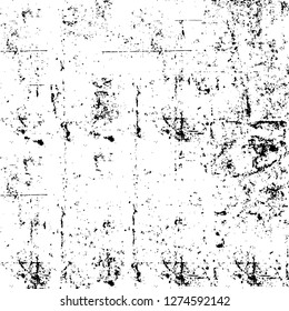 Vector grunge overlay texture. Black and white background. Abstract monochrome image includes a faded effect in dark tones