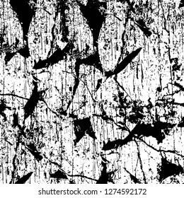 Vector grunge overlay texture. Black and white background. Abstract monochrome image includes a faded effect in dark tones