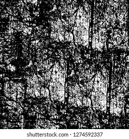 Vector grunge overlay texture. Black and white background. Abstract monochrome image includes a faded effect in dark tones