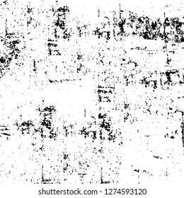 Vector grunge overlay texture. Black and white background. Abstract monochrome image includes a faded effect in dark tones