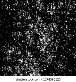 Vector grunge overlay texture. Black and white background. Abstract monochrome image includes a faded effect in dark tones