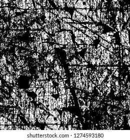 Vector grunge overlay texture. Black and white background. Abstract monochrome image includes a faded effect in dark tones