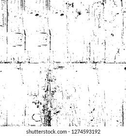 Vector grunge overlay texture. Black and white background. Abstract monochrome image includes a faded effect in dark tones