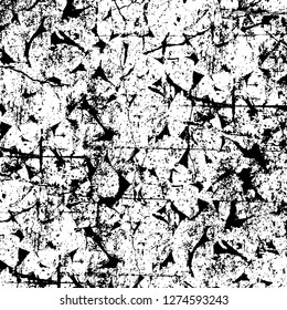 Vector grunge overlay texture. Black and white background. Abstract monochrome image includes a faded effect in dark tones
