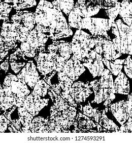 Vector grunge overlay texture. Black and white background. Abstract monochrome image includes a faded effect in dark tones