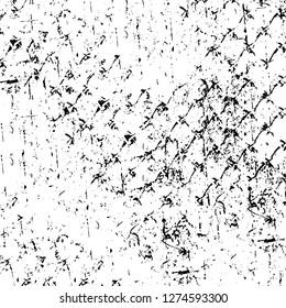 Vector grunge overlay texture. Black and white background. Abstract monochrome image includes a faded effect in dark tones