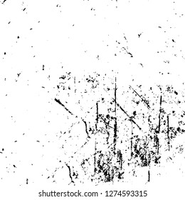 Vector grunge overlay texture. Black and white background. Abstract monochrome image includes a faded effect in dark tones