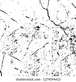 Vector grunge overlay texture. Black and white background. Abstract monochrome image includes a faded effect in dark tones