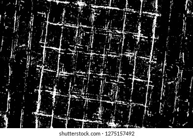 Vector grunge overlay texture. Black and white background. Abstract monochrome image includes a faded effect in dark tones