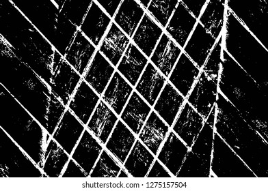 Vector grunge overlay texture. Black and white background. Abstract monochrome image includes a faded effect in dark tones