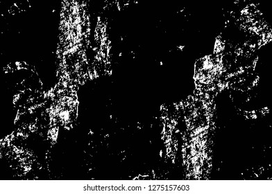 Vector grunge overlay texture. Black and white background. Abstract monochrome image includes a faded effect in dark tones