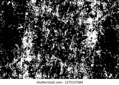 Vector grunge overlay texture. Black and white background. Abstract monochrome image includes a faded effect in dark tones