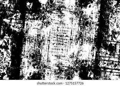 Vector grunge overlay texture. Black and white background. Abstract monochrome image includes a faded effect in dark tones