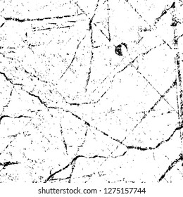 Vector grunge overlay texture. Black and white background. Abstract monochrome image includes a faded effect in dark tones