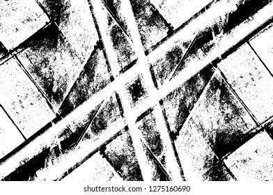 Vector grunge overlay texture. Black and white background. Abstract monochrome image includes a faded effect in dark tones