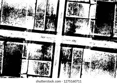 Vector grunge overlay texture. Black and white background. Abstract monochrome image includes a faded effect in dark tones