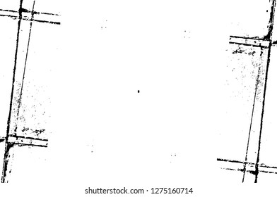Vector grunge overlay texture. Black and white background. Abstract monochrome image includes a faded effect in dark tones