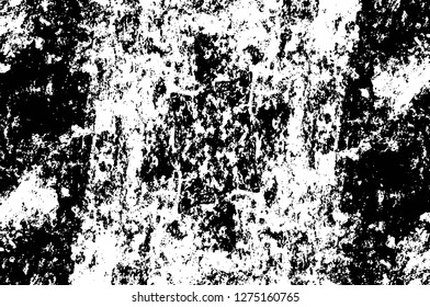 Vector grunge overlay texture. Black and white background. Abstract monochrome image includes a faded effect in dark tones