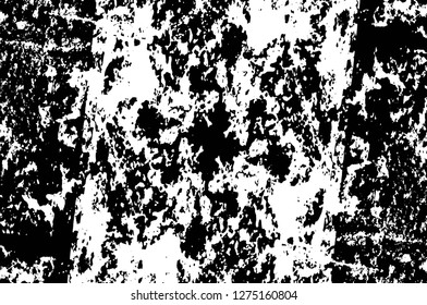 Vector grunge overlay texture. Black and white background. Abstract monochrome image includes a faded effect in dark tones