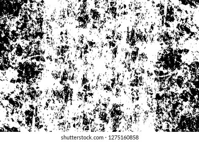 Vector grunge overlay texture. Black and white background. Abstract monochrome image includes a faded effect in dark tones