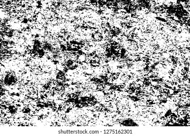 Vector grunge overlay texture. Black and white background. Abstract monochrome image includes a faded effect in dark tones