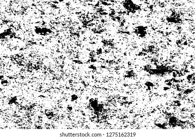 Vector grunge overlay texture. Black and white background. Abstract monochrome image includes a faded effect in dark tones