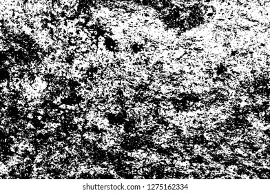 Vector grunge overlay texture. Black and white background. Abstract monochrome image includes a faded effect in dark tones