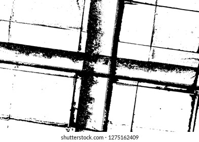 Vector grunge overlay texture. Black and white background. Abstract monochrome image includes a faded effect in dark tones