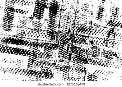 Vector grunge overlay texture. Black and white background. Abstract monochrome image includes a faded effect in dark tones