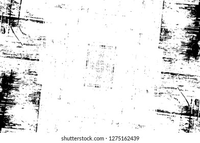 Vector grunge overlay texture. Black and white background. Abstract monochrome image includes a faded effect in dark tones