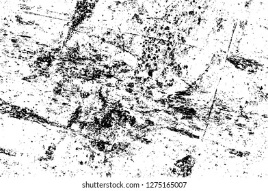 Vector grunge overlay texture. Black and white background. Abstract monochrome image includes a faded effect in dark tones