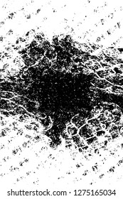 Vector grunge overlay texture. Black and white background. Abstract monochrome image includes a faded effect in dark tones