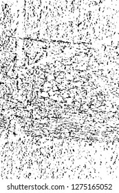 Vector grunge overlay texture. Black and white background. Abstract monochrome image includes a faded effect in dark tones