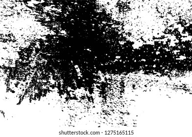 Vector grunge overlay texture. Black and white background. Abstract monochrome image includes a faded effect in dark tones