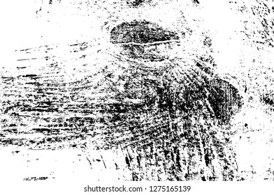 Vector grunge overlay texture. Black and white background. Abstract monochrome image includes a faded effect in dark tones