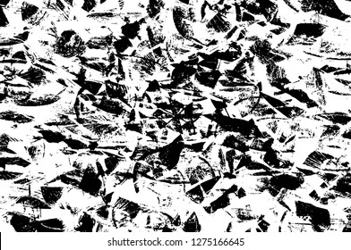 Vector grunge overlay texture. Black and white background. Abstract monochrome image includes a faded effect in dark tones