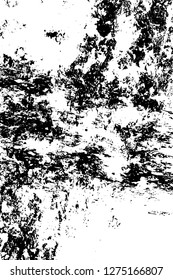 Vector grunge overlay texture. Black and white background. Abstract monochrome image includes a faded effect in dark tones