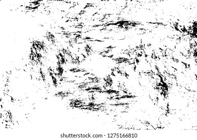 Vector grunge overlay texture. Black and white background. Abstract monochrome image includes a faded effect in dark tones