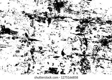 Vector grunge overlay texture. Black and white background. Abstract monochrome image includes a faded effect in dark tones