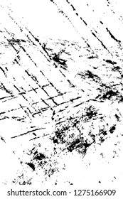 Vector grunge overlay texture. Black and white background. Abstract monochrome image includes a faded effect in dark tones
