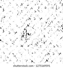Vector grunge overlay texture. Black and white background. Abstract monochrome image includes a faded effect in dark tones