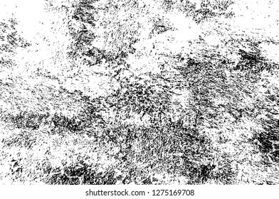 Vector grunge overlay texture. Black and white background. Abstract monochrome image includes a faded effect in dark tones