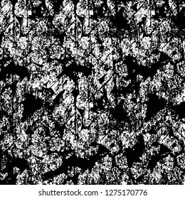 Vector grunge overlay texture. Black and white background. Abstract monochrome image includes a faded effect in dark tones