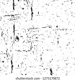 Vector grunge overlay texture. Black and white background. Abstract monochrome image includes a faded effect in dark tones